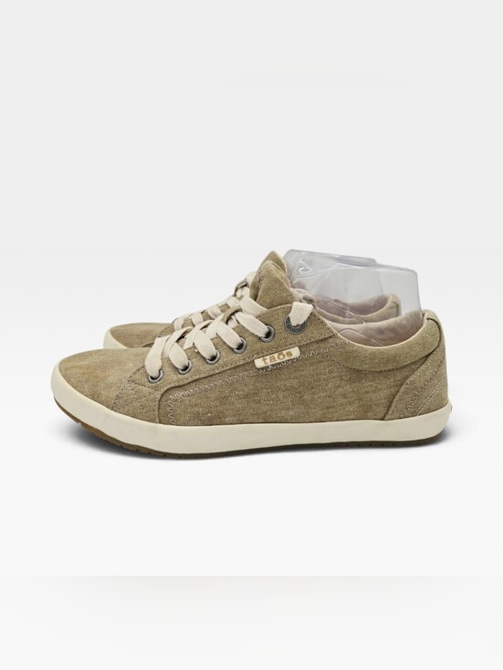 Taos Footwear Shoes - AOS Star Canvas Sneakers Women's US 8.5 EU 39 STA-12844 Tan Khaki Shoes VEUC